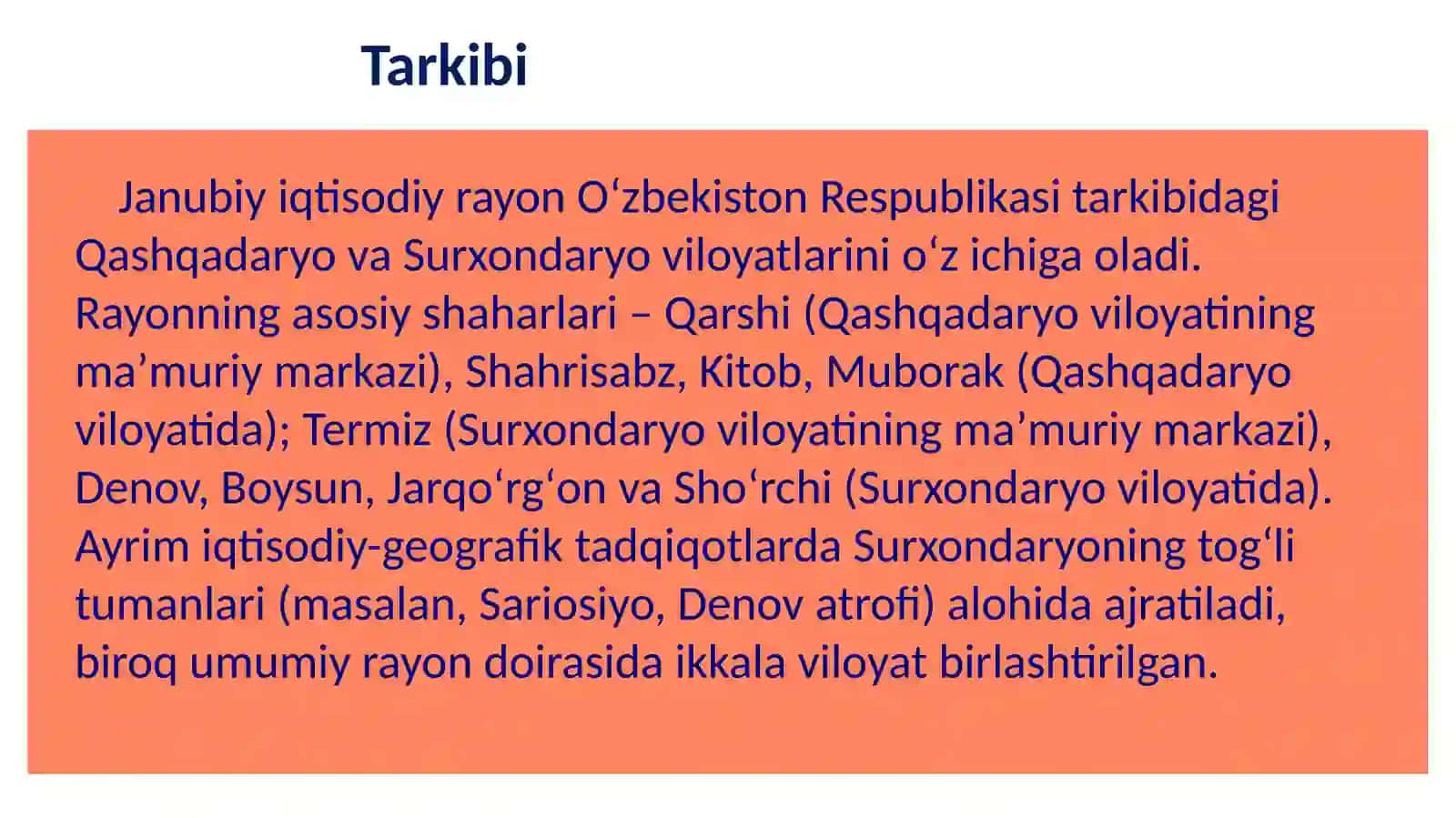 Janubiy iqtisodiy rayonning umumiy geografik tavsiyasi 4