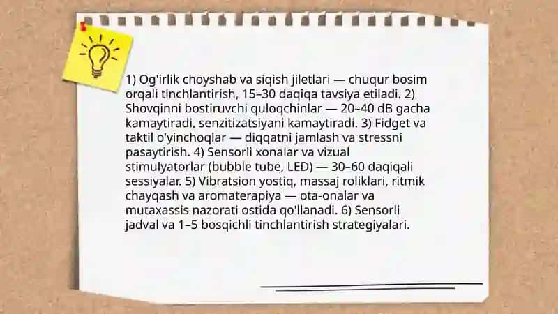 Kommunikatsiya va aloqa assistiv vositalari, Sensorli va stimulyatsiya vositalari 4