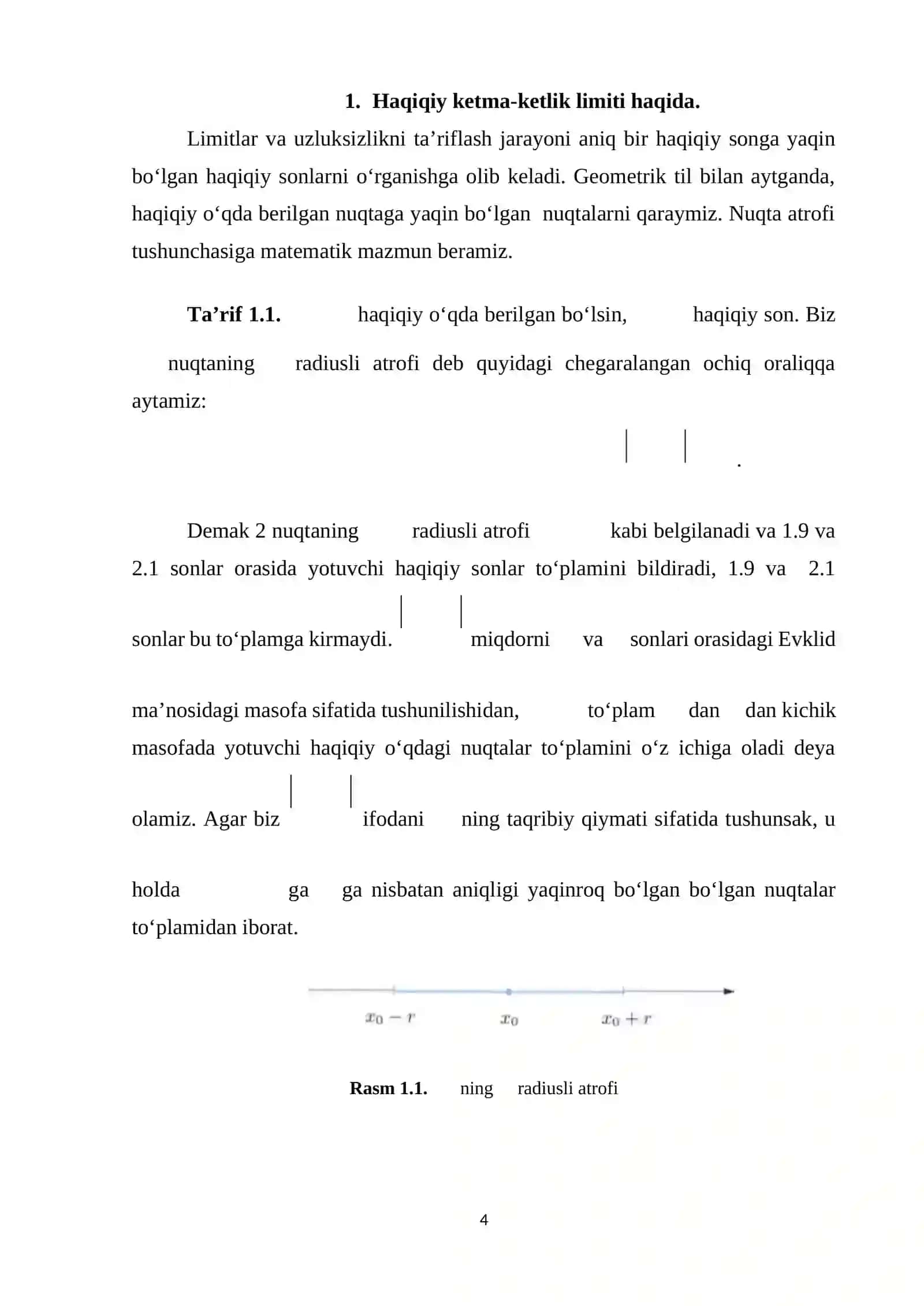 Matematik analiz fanidan kurs ishi 4