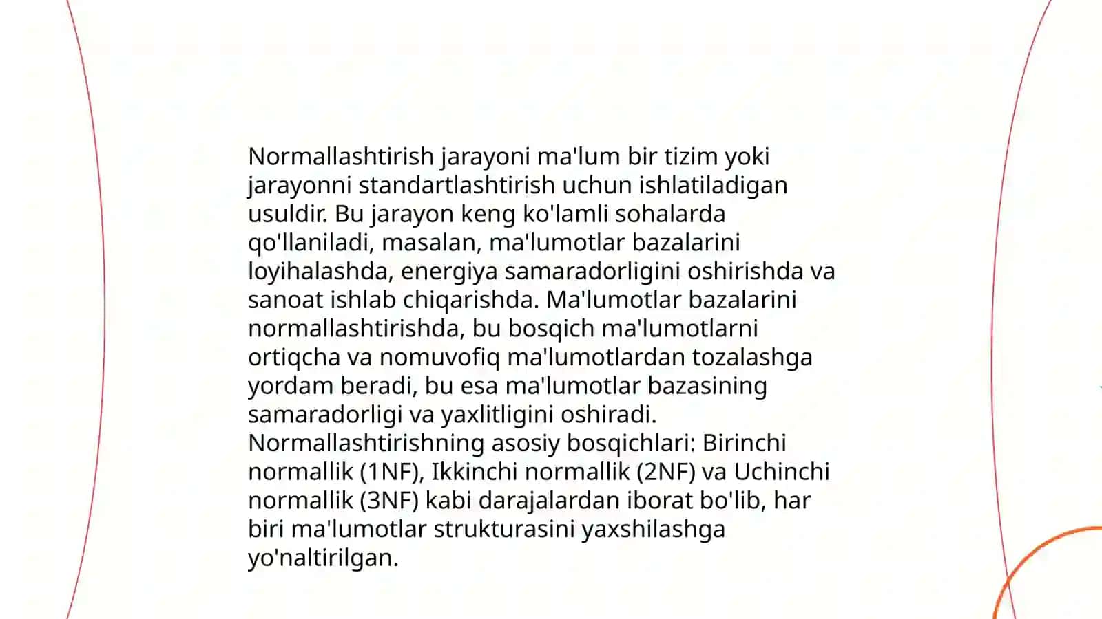 Maʼlumotlar bazasini normallashtirish. 1NF,2NF,3NF va kodd normal formalari 4