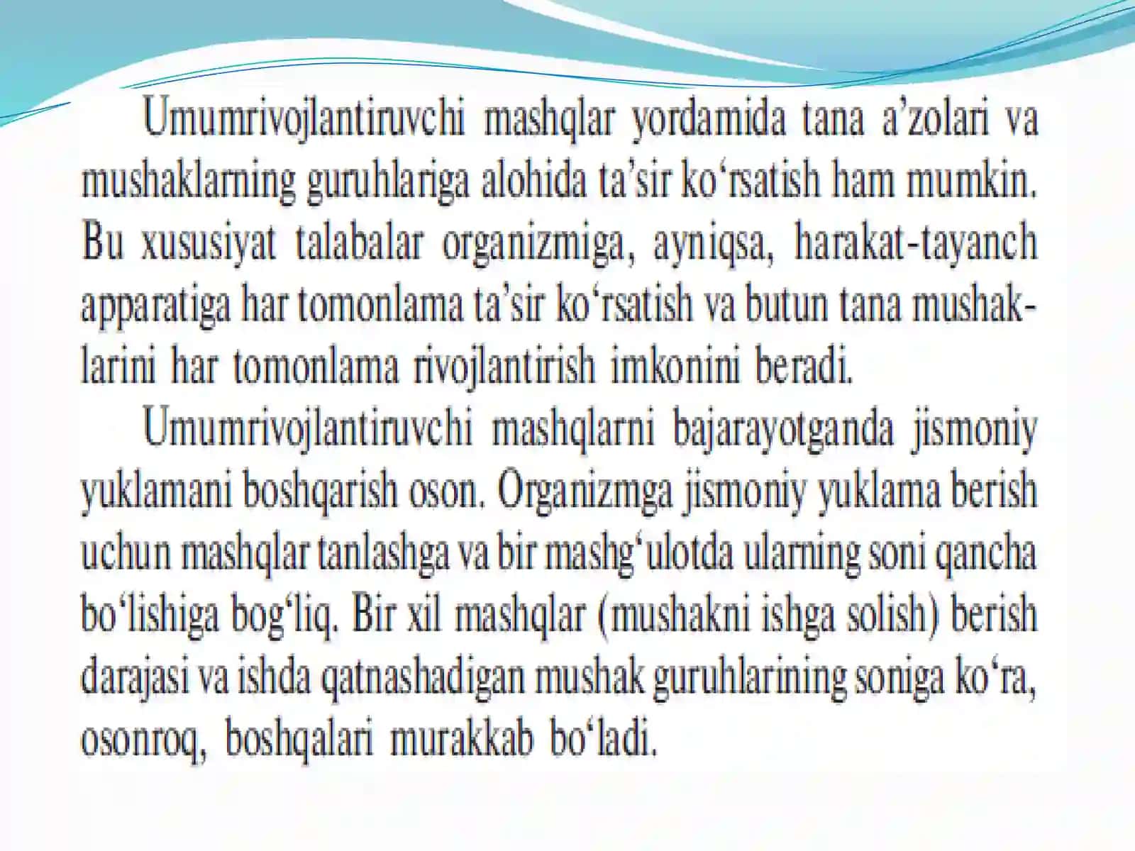 GIMNASTIKA FANIDAN TAYYORLAGAN MUSTAQIL ISHI 4
