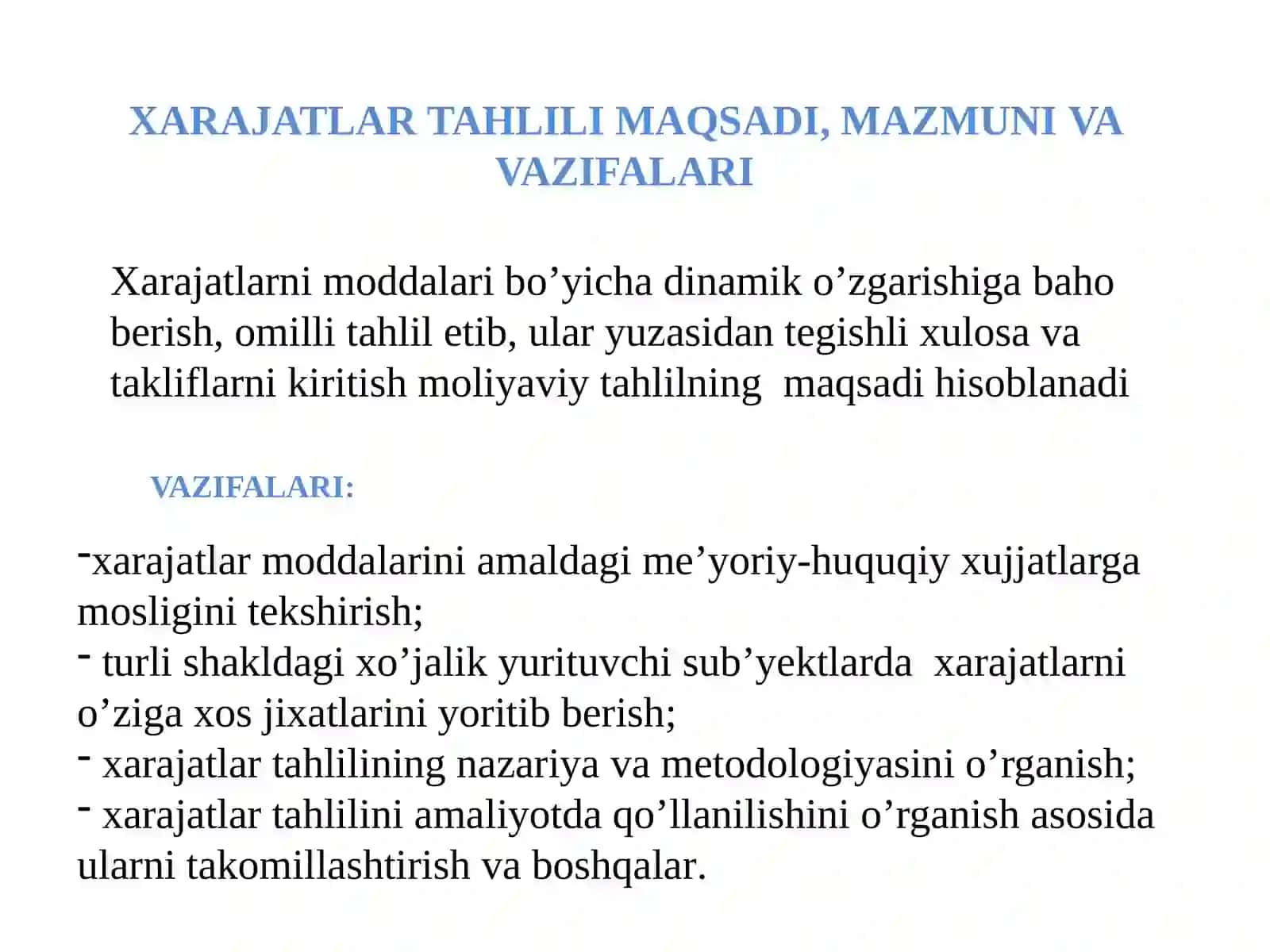 Mahsulot ishlab chiqarish va xarajatlarining tahlili 4