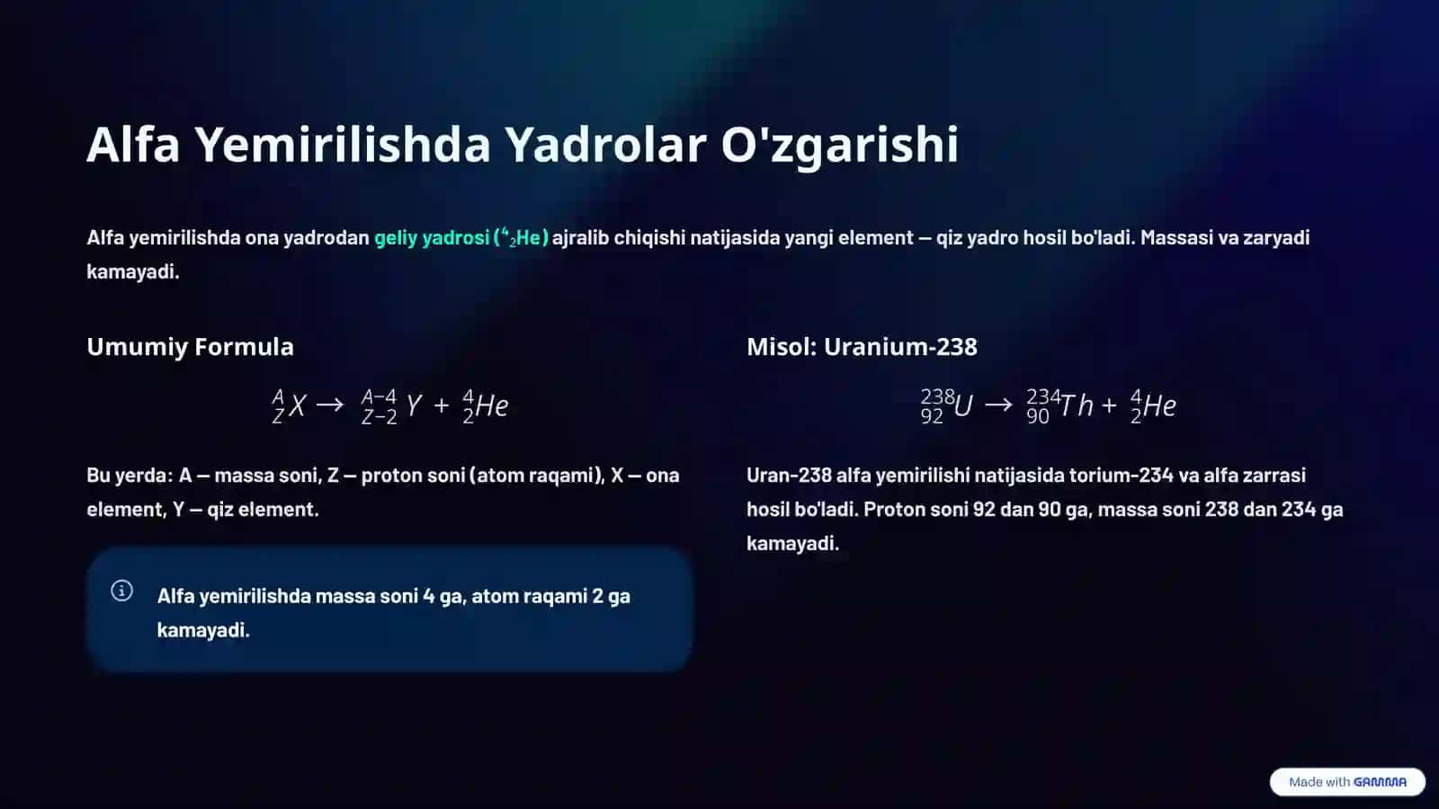 Alfa va Beta Yemirilish Qonuniyatlari 4