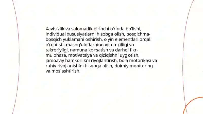 Maktabgacha yoshdagi bolalar uchun sport mashqlari.Sport mashqlariga oʻrgatish metodikasi 4