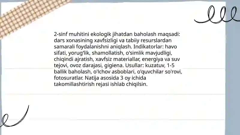 Ekologik madaniyatni shakllantirishda oʻqituvchini kuzatishga yoʻnaltirilgan topshiriqlar 4
