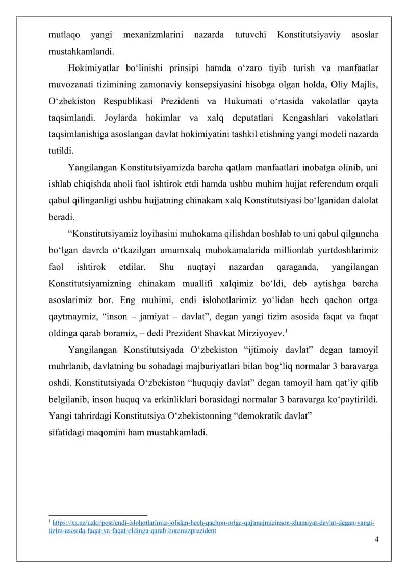 O’zbekiston Respublikasida fuqarolarning konstitutsiyaviy huquq va erkinliklari tushunchasi 4