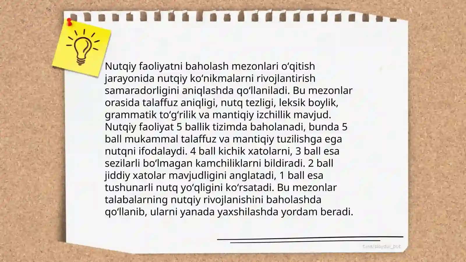 Nutqiy ko'nikmalarni baholash asoslari 4