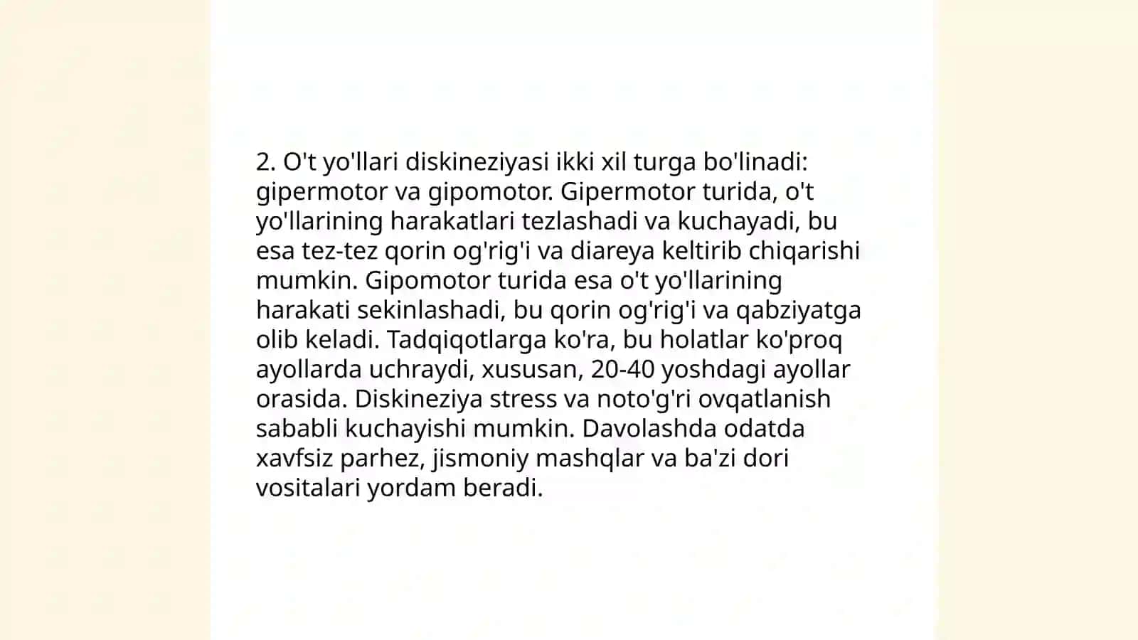 O't yo'llari diskineziyasi 4