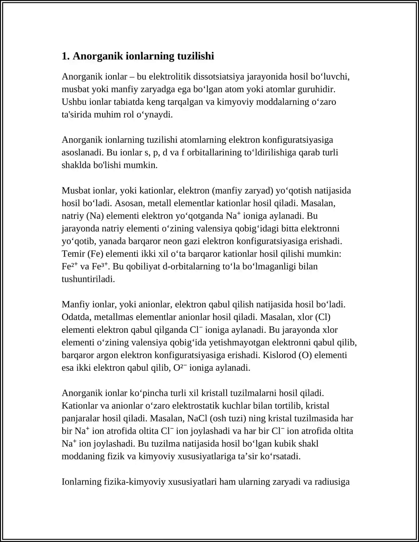 ANORGANIK IONLAR VA ULARNING FUNKSIALARI. LI IONI 4