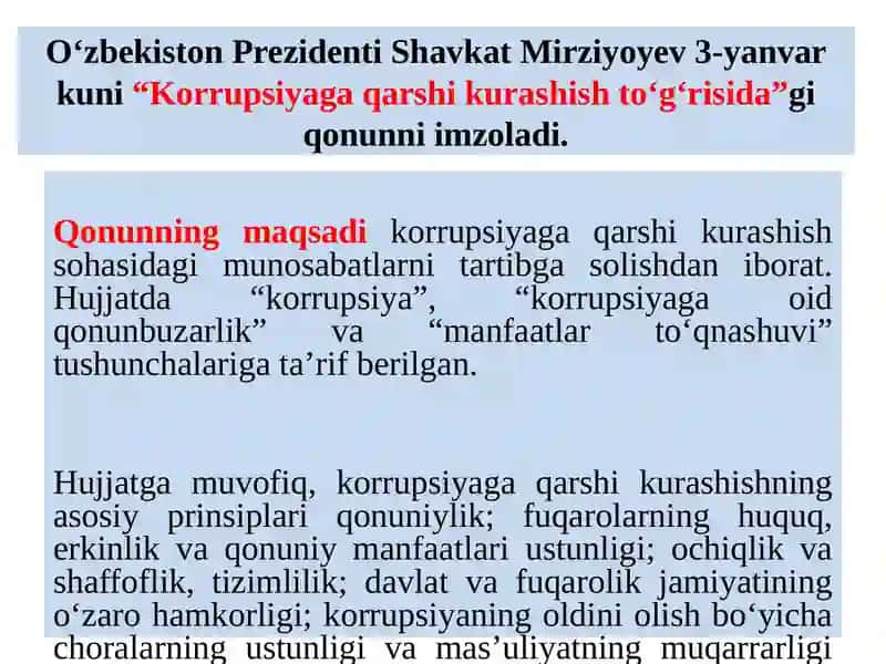 O‘zbekiston dako rupsiyaga qarshi kurashning ijtimoiy, g‘oyavi yasoslari 4