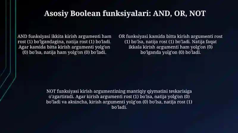 Boolean funksiyalari va elementar bulfunksiyalari 4