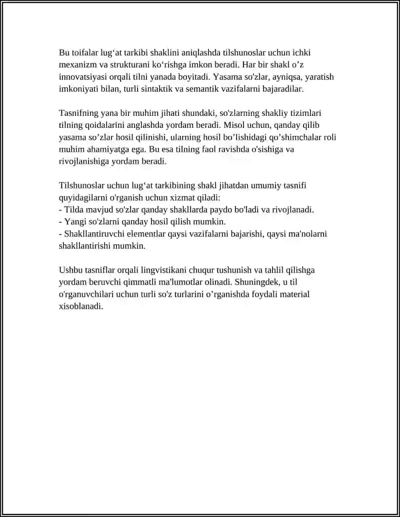 LUGʻAT TARKIBINING SHAKIL VA MA'NO JIHATIDAN TASNIFLARI 4