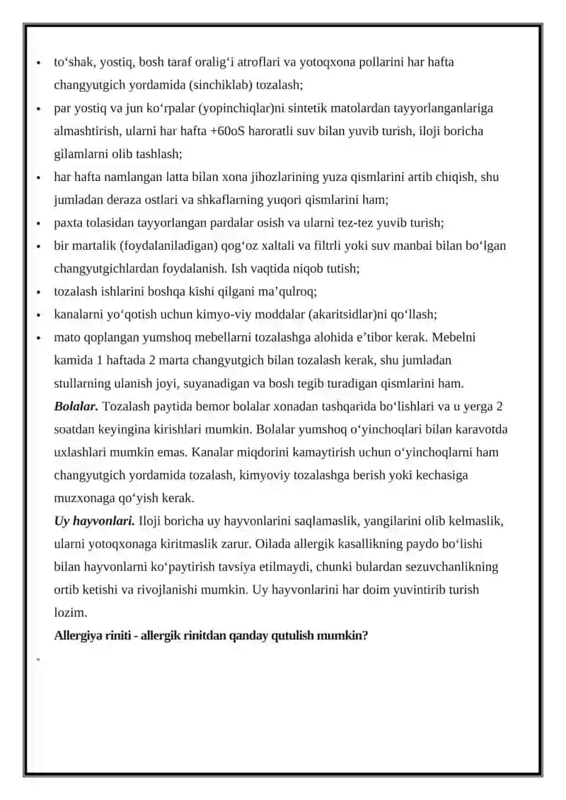 Allergik rinit va ularni zamonaviy davolash usullari 4