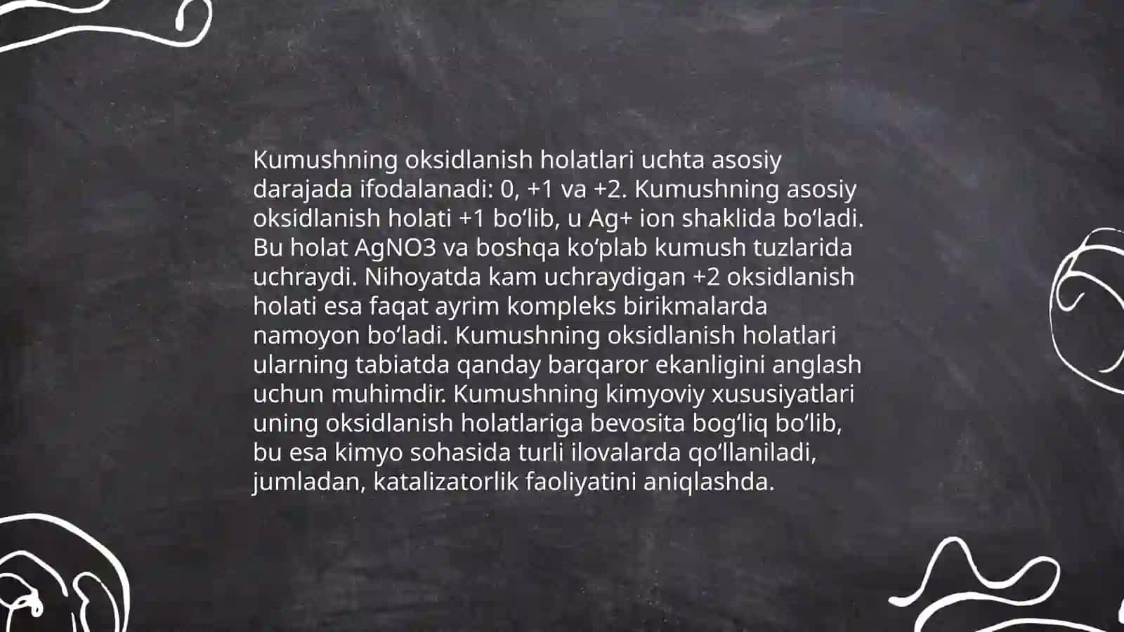Kumushning 2 va 3 valentli birikmalari 4