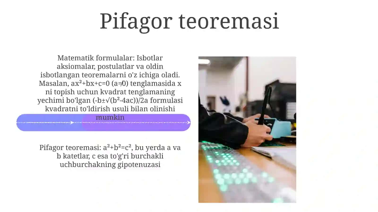 Maktab matematikasidagi ba'zi formulalarni isbotlash 4