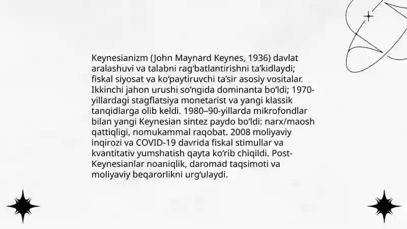Hozirgi zamon iqtisodiy qarashlari evolyutsiyasi 4