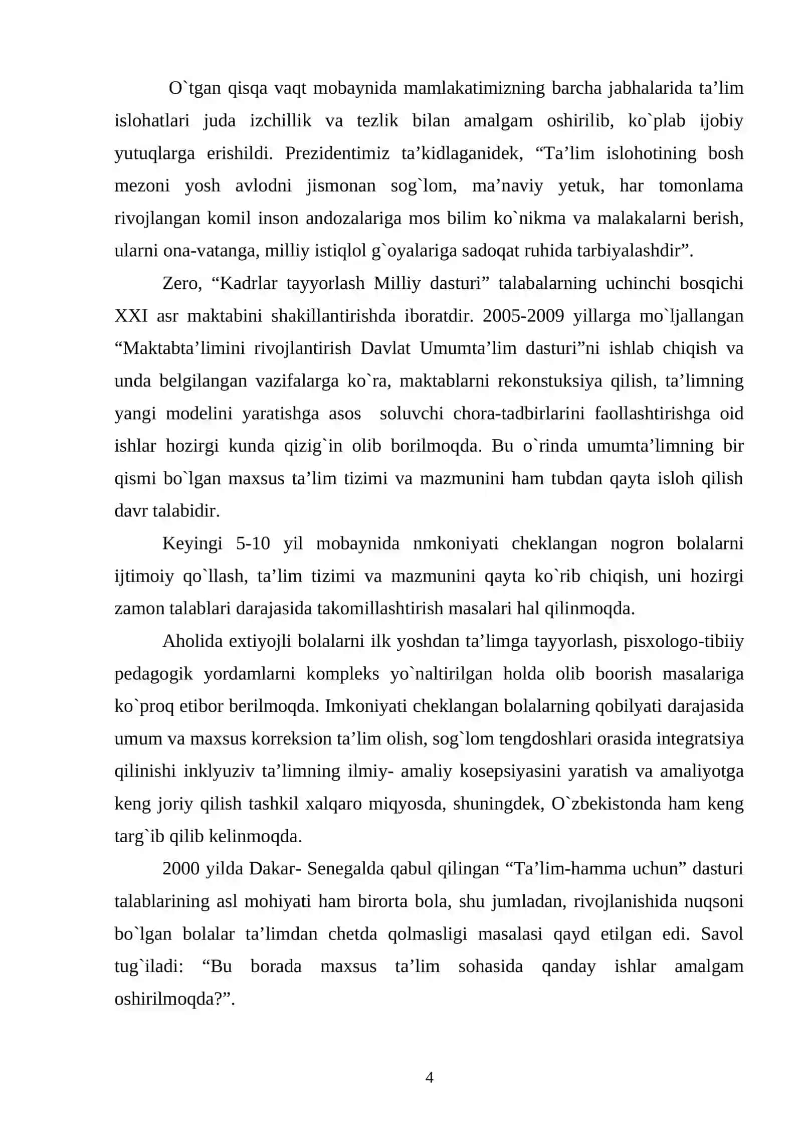MAXSUS MAKTABLARDA RASM DARSLARINING KORREKSION TARBIYAVIY YO’NALGANLIGI 4