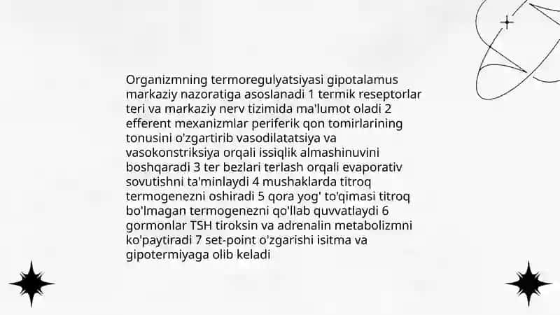Organizmning termodinamik parametrlari 4