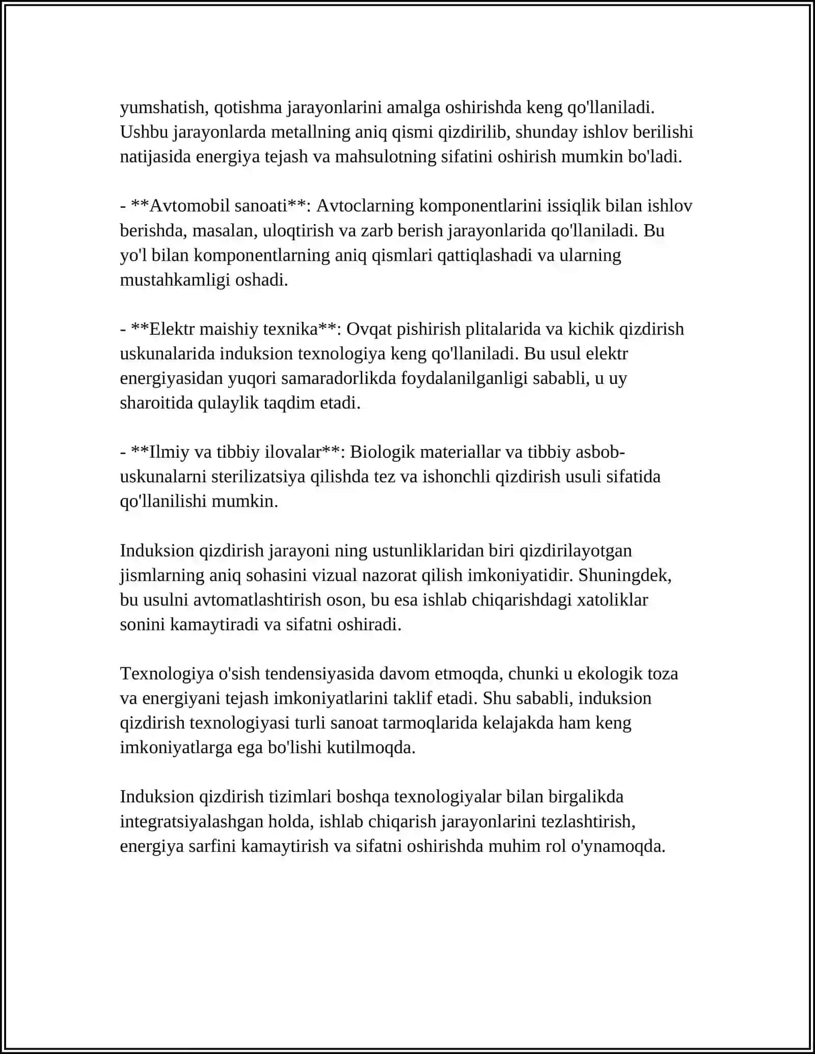 TERMIK ISHLOV BERISH UCHUN INDUKSON QIZDIRIW 4