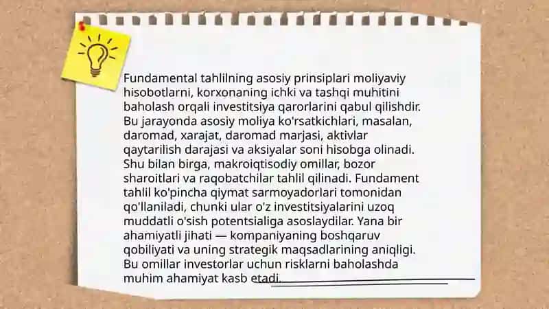 Fundamental tahlilga ta'sir e tuvchi omillar 4