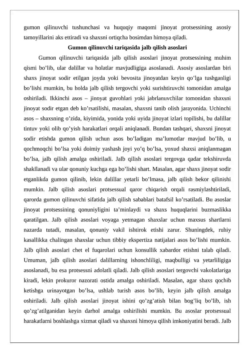 Jinoyat ishida gumon qilinuvchi va ayblanuvchi tariqasida jalb qilish 4