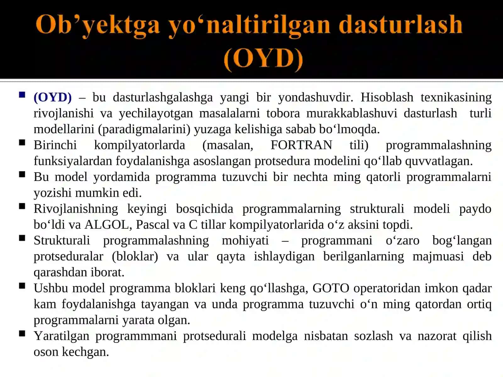 Obyektga yo‘naltirilgan dasturlash asoslari 4