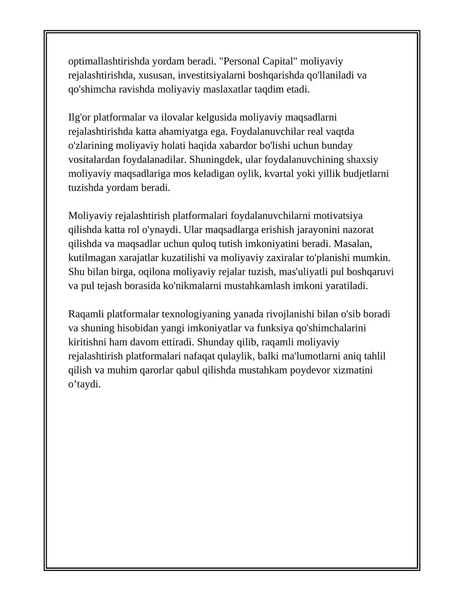 ZAMANAGÓY SHÁRAYATTA FINANSLIQ REJELESTIRIWDIŃ ÚSTIN TURATUǴIN BAǴDARLARI 4