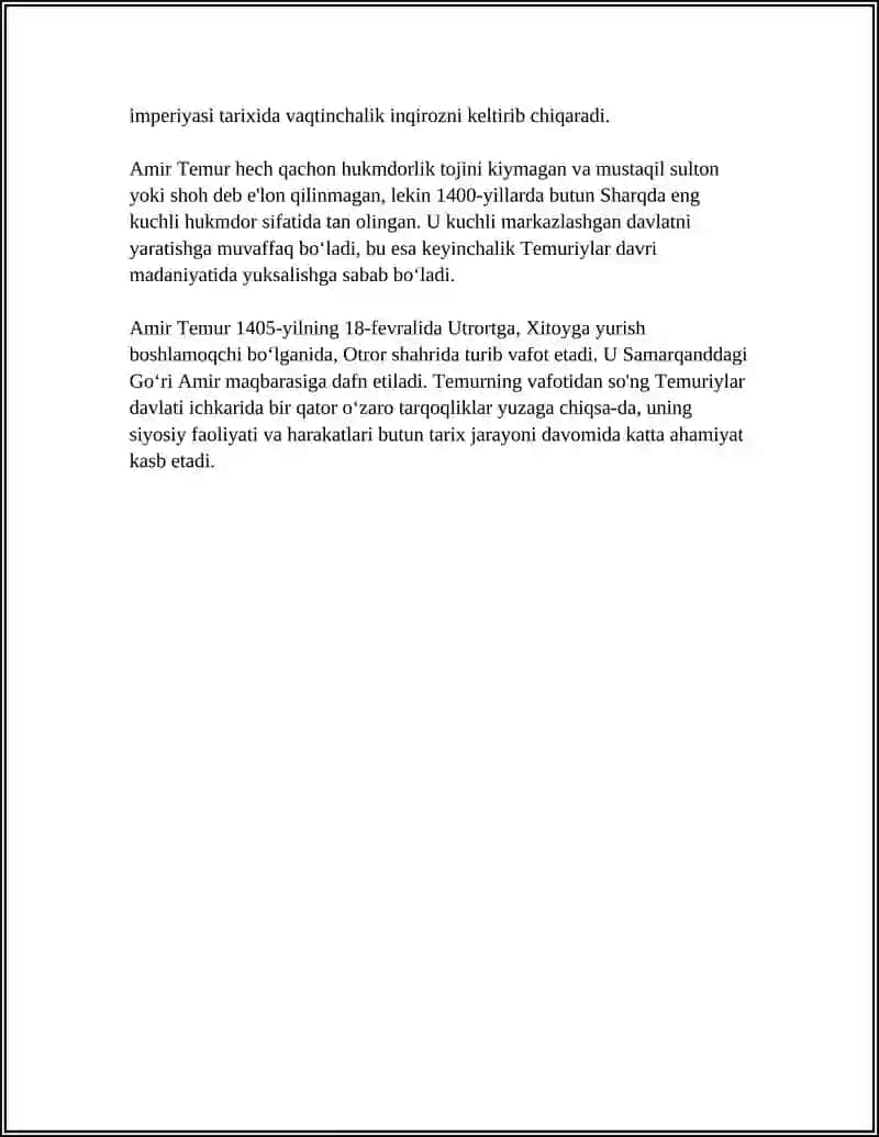 AMIR-TEMUR BUYUK DAVLAT ARBOBI. MIRZO ULUG'BEK - DAVLAT ARBOBI VA BUYUK OLIM 4