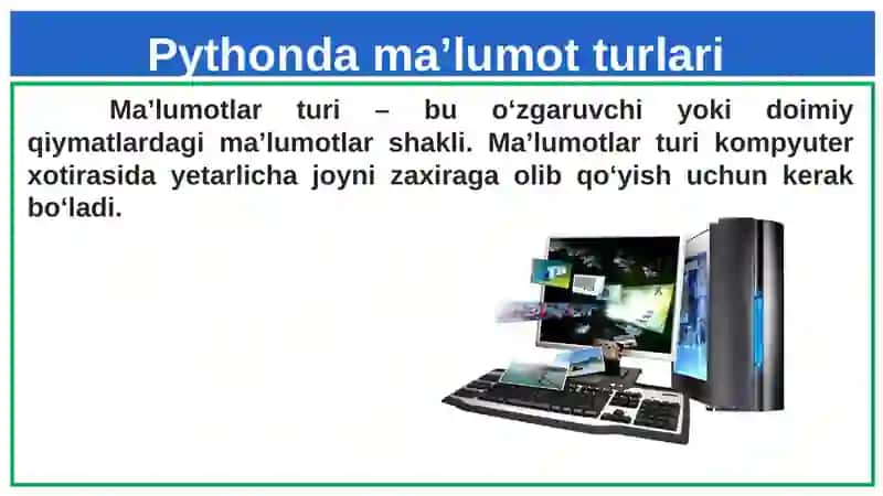 Pythonda ma’lumot turlari 4