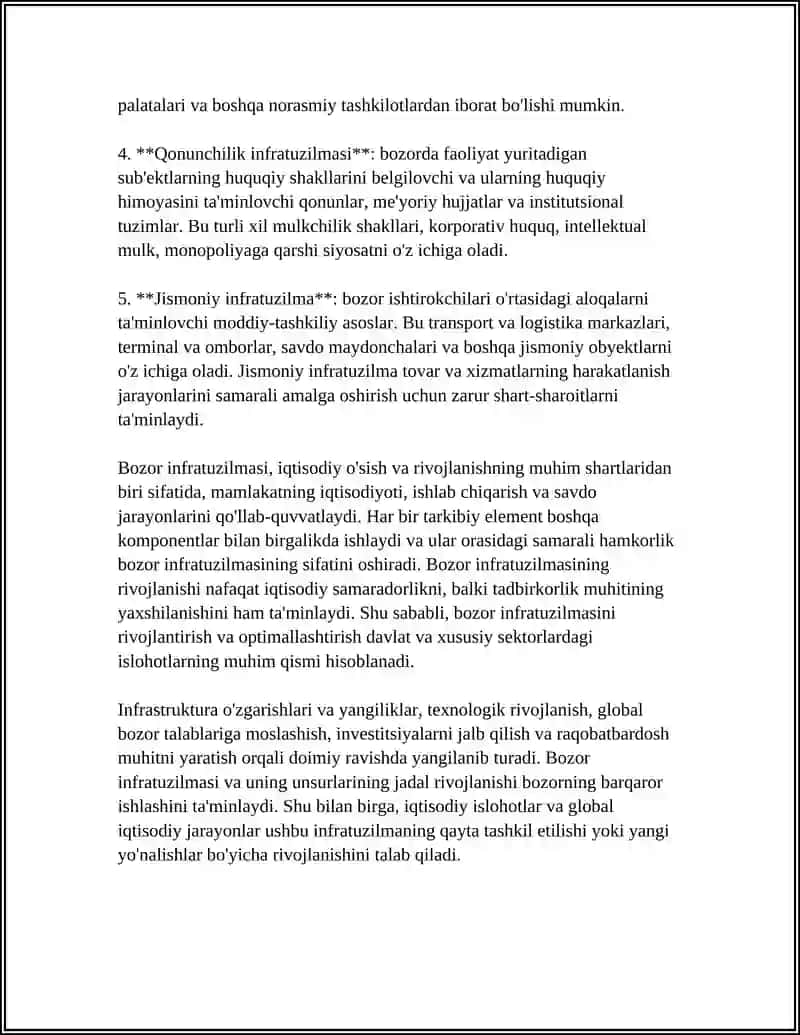 Bozor infratuzilmasi va uning unsurlari 4