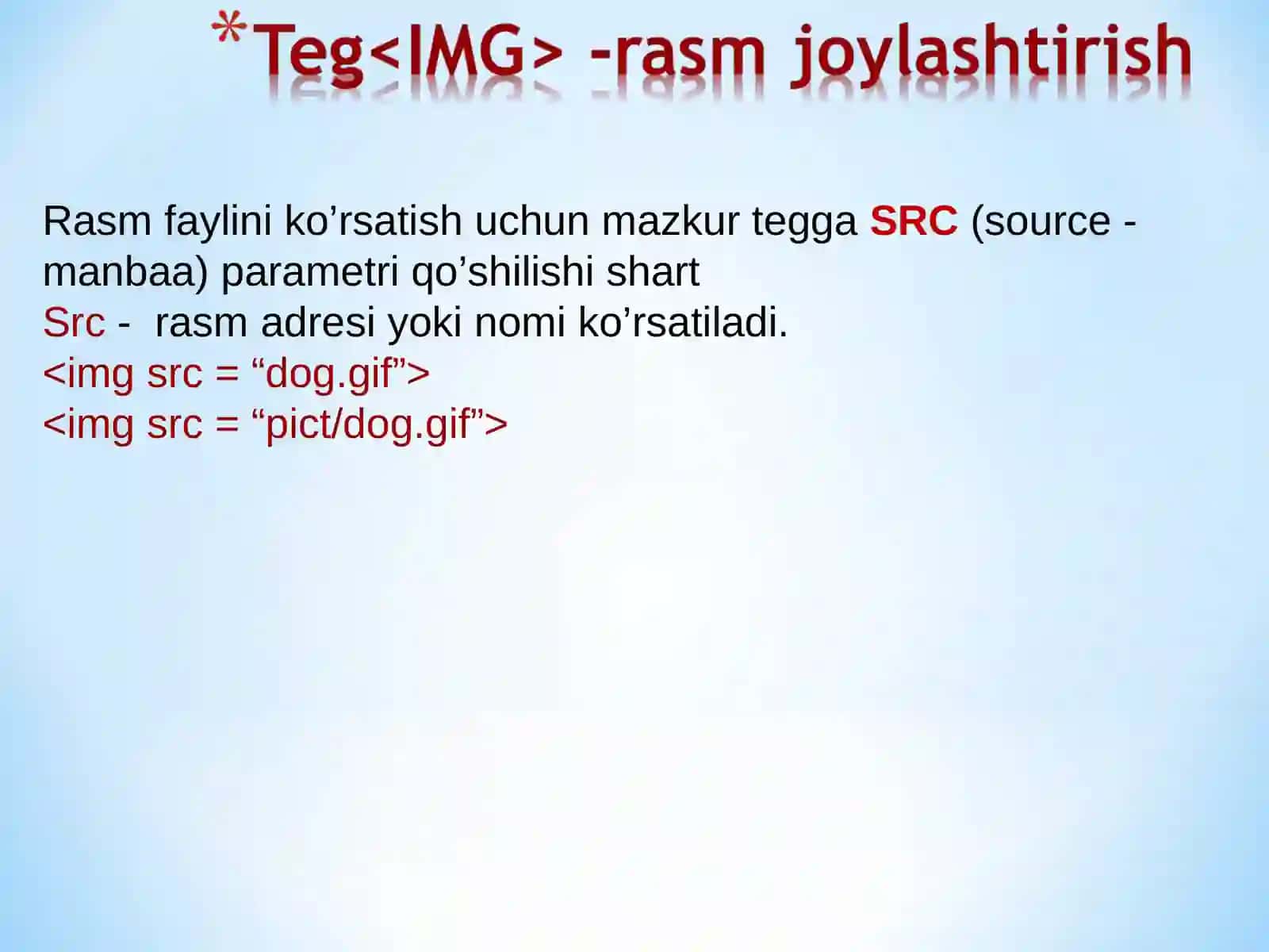 Web-sahifaga grafikli ma’lumotlar o’rnatish 4