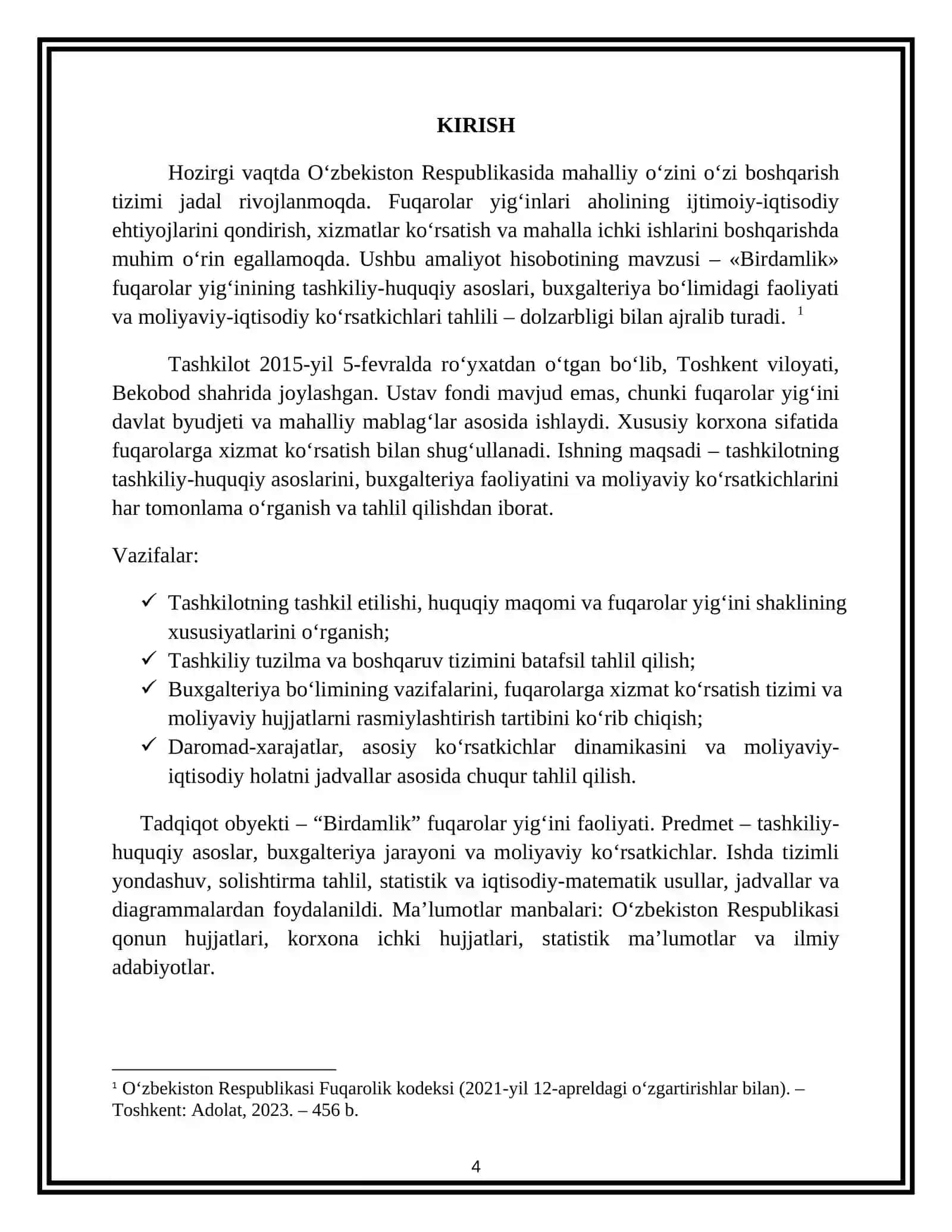 MFYDA AMALIYOTDA BOʻLGAN TALABALAR UCHUN. AMALIYOT HISOBOTI. 4