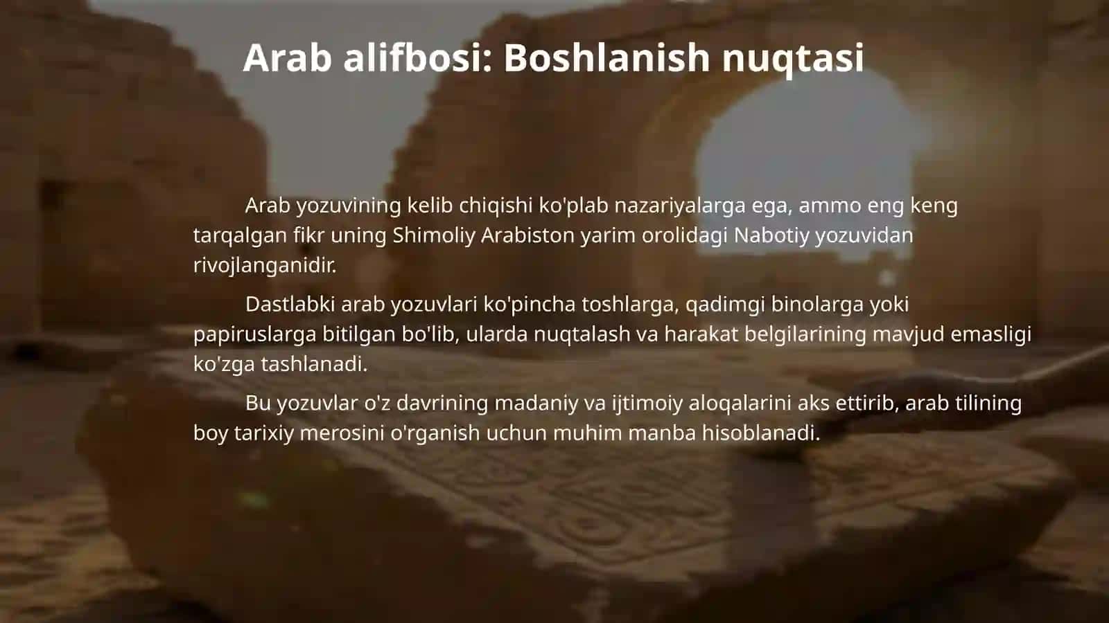 Arab tiliga kirish 4