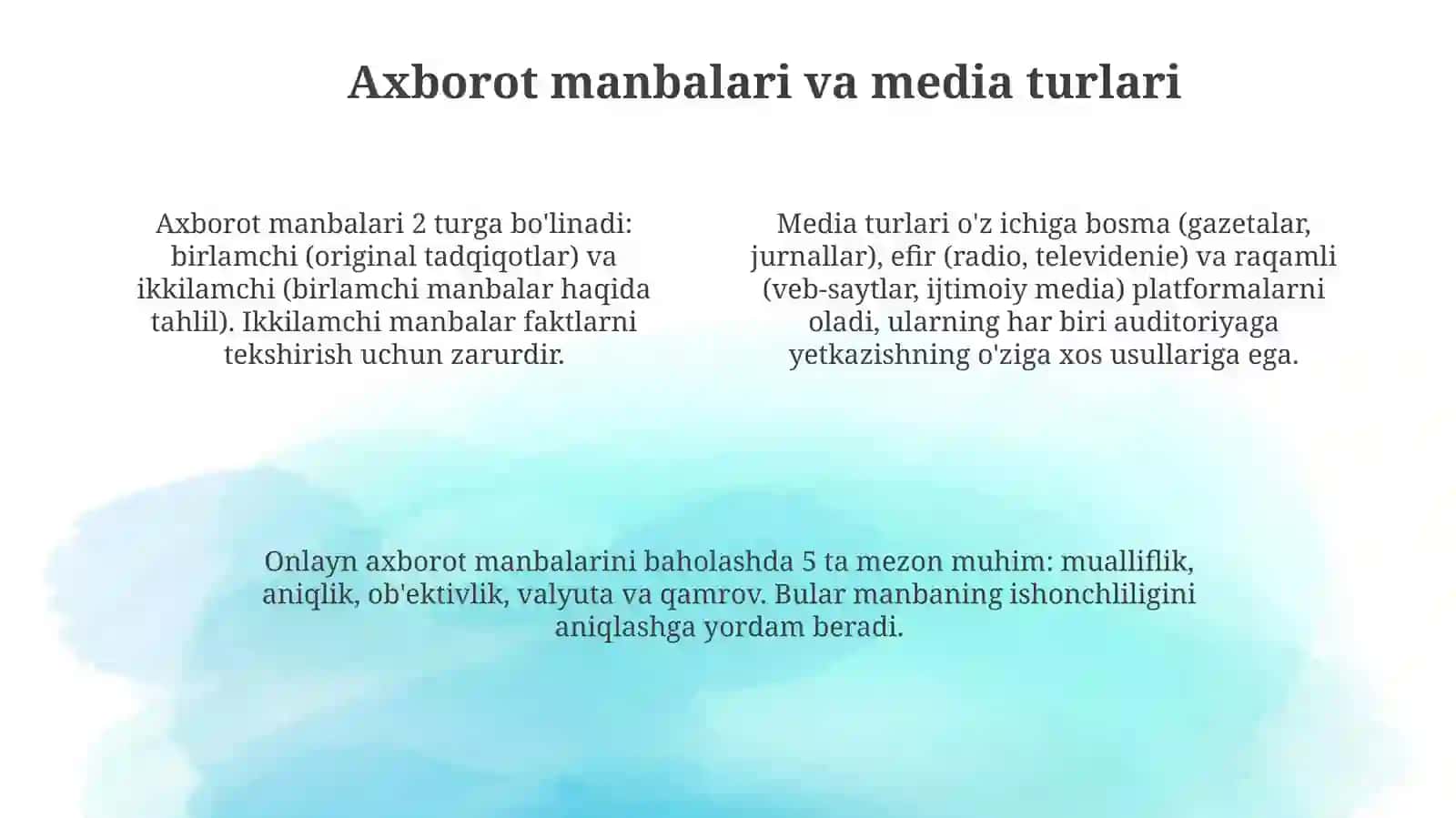Media va axborot savodxonligi 4