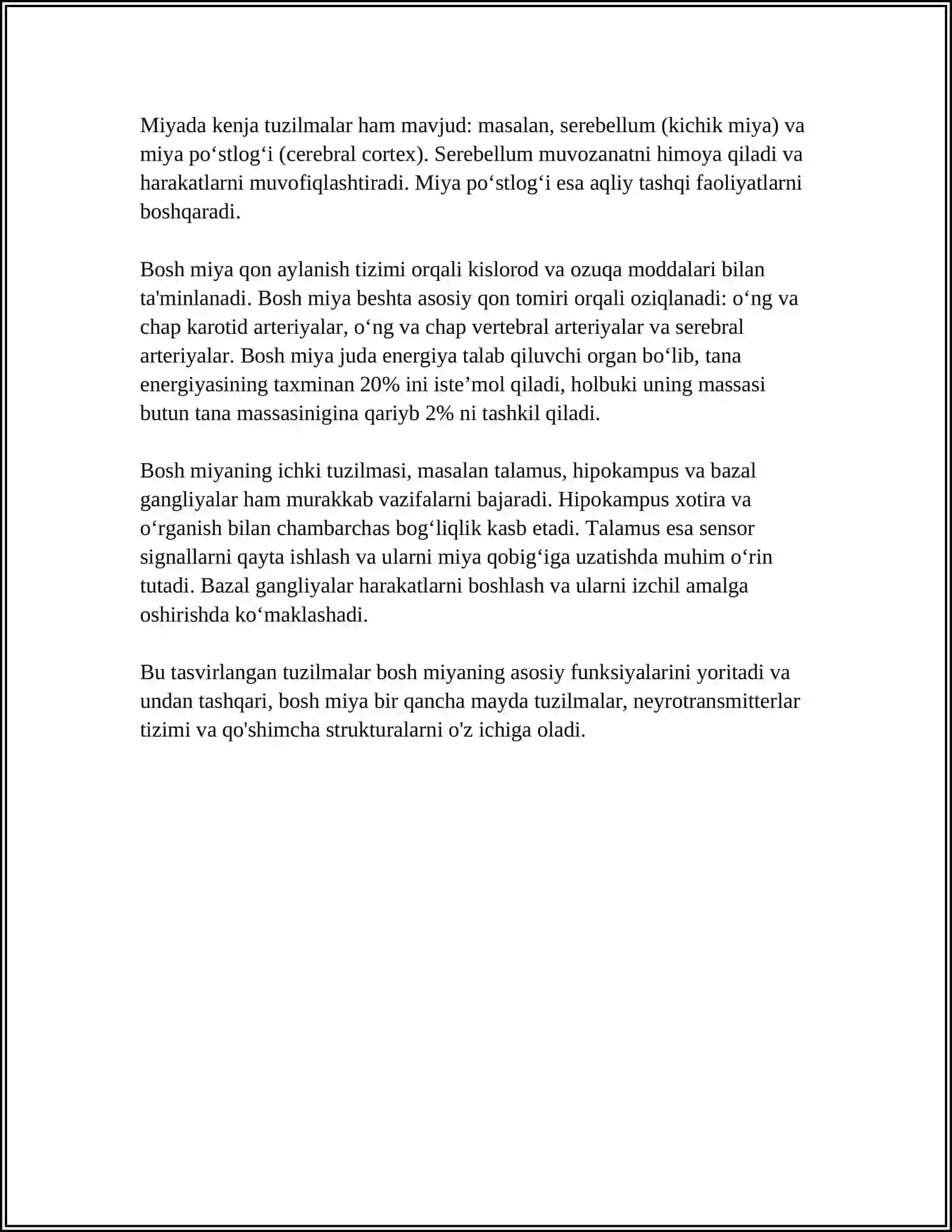 BOSH MIYA VA ORQA MIYA OʻTKAZUV YOʻLLARI ANATOMIYASI 4