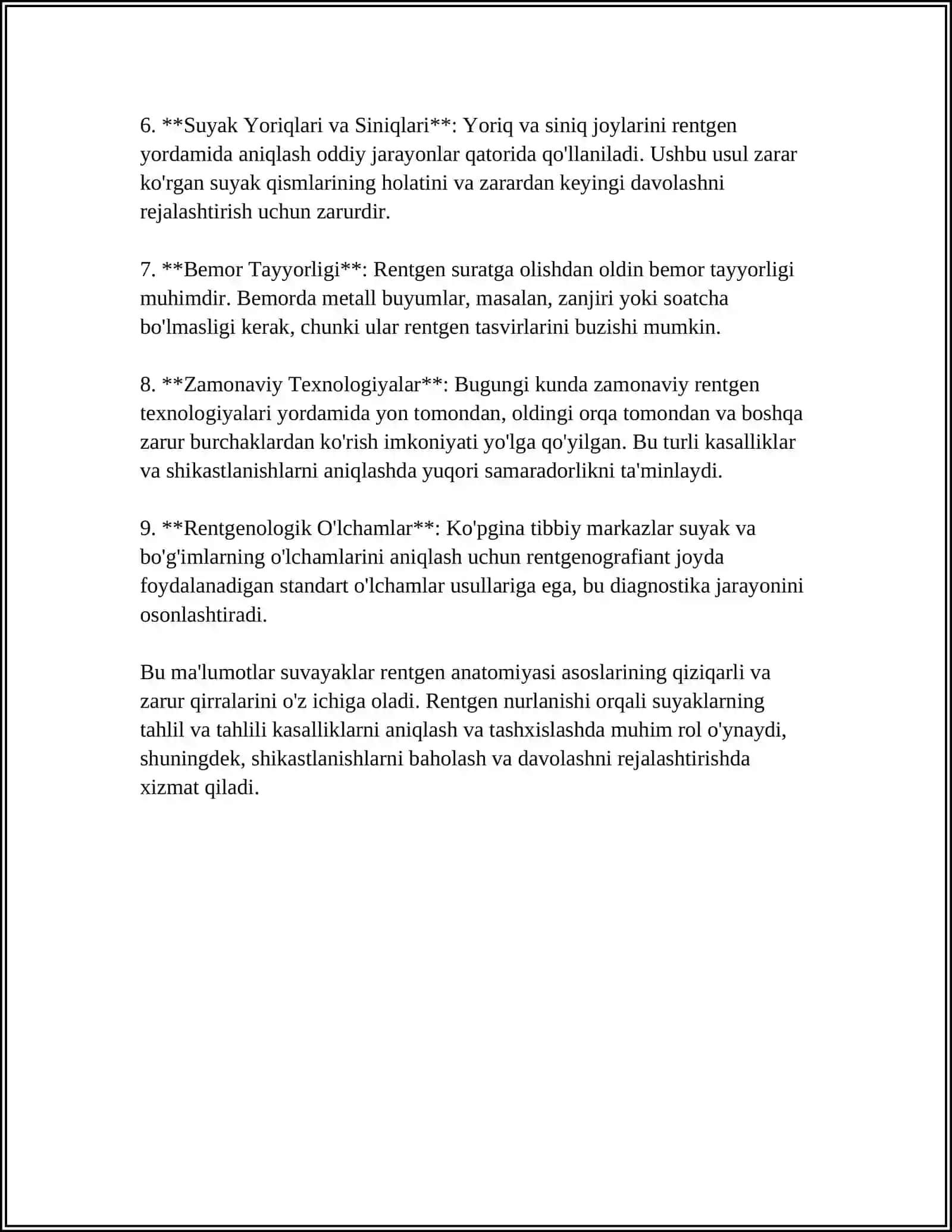 SKELET SUYAKLARINING RENTGENANATOMIYASI. SKELETNING RIVOJLANISH ANOMALIYALARI 4