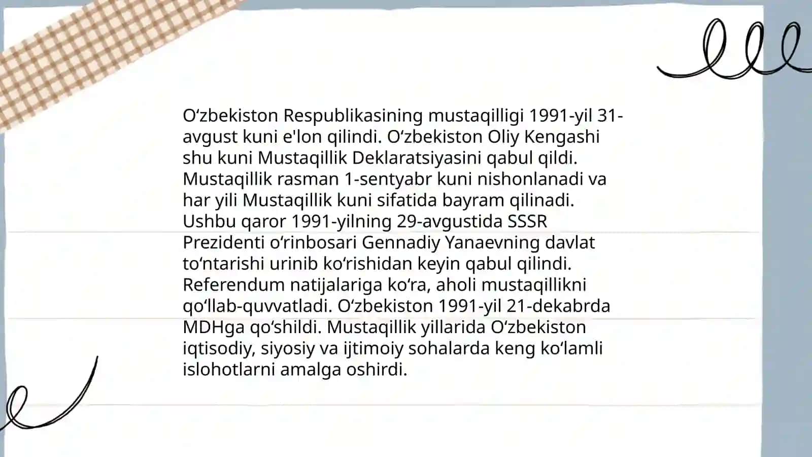 MUSTAQILLIKNING E‘LON QILINISHI VA TARIXIY AHAMYATI 4