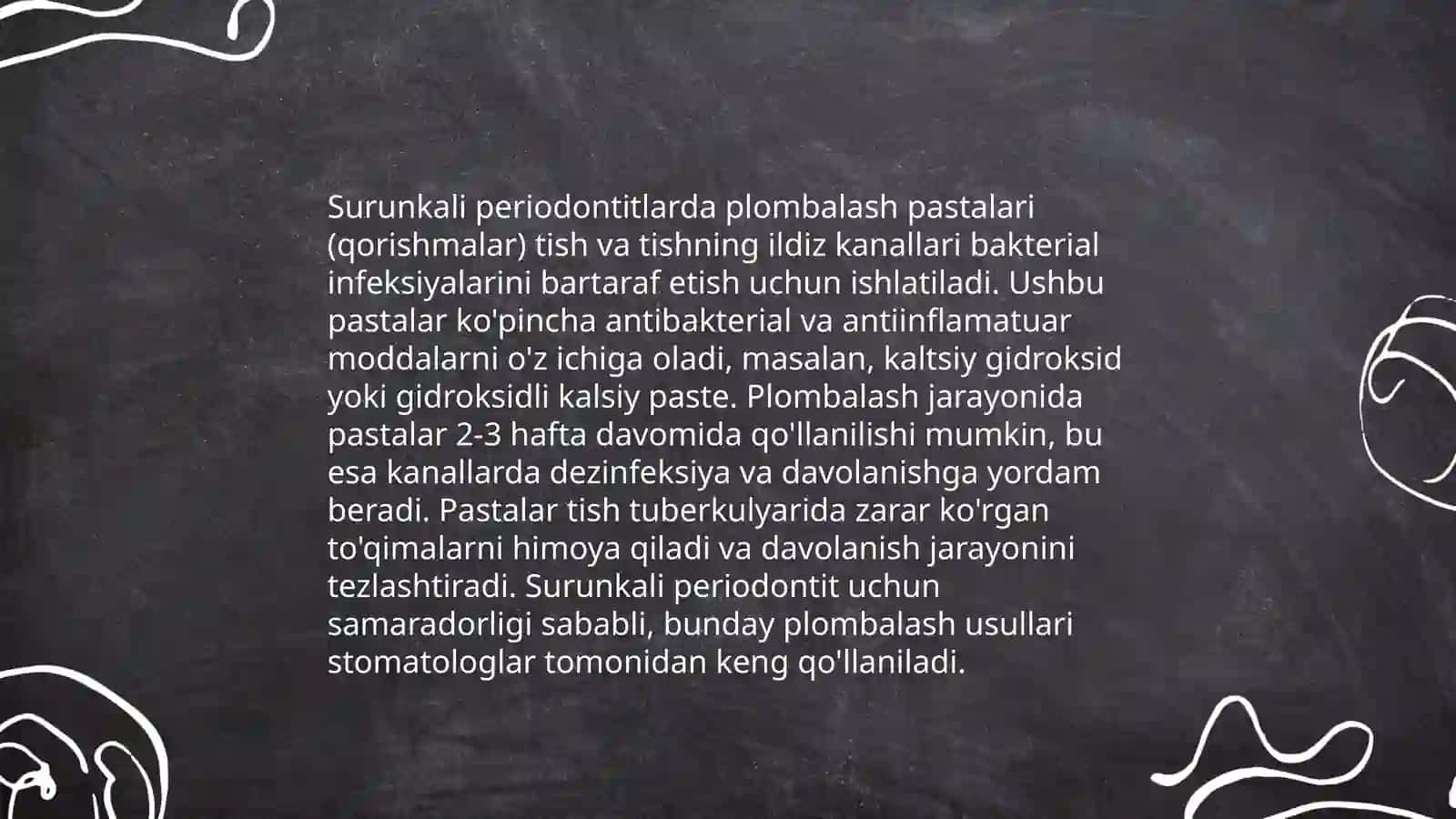 Surunkali periodontitlardagi tishlar plombalashi va davolashi 4