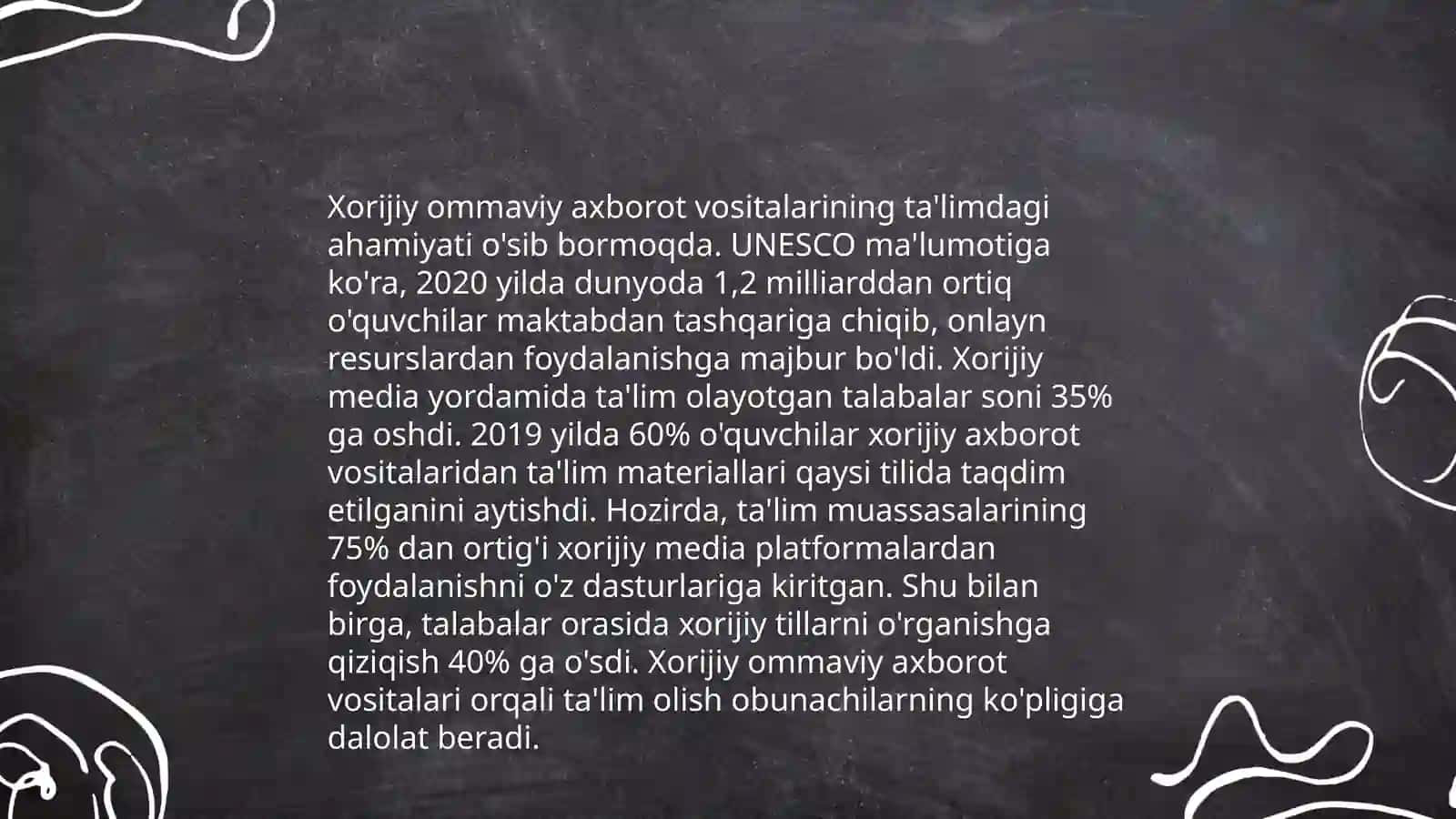Internet va mediya ta'lim hamda xorijiy ommaviy Ahborot vositalarining mediya makondagi o'rni 4
