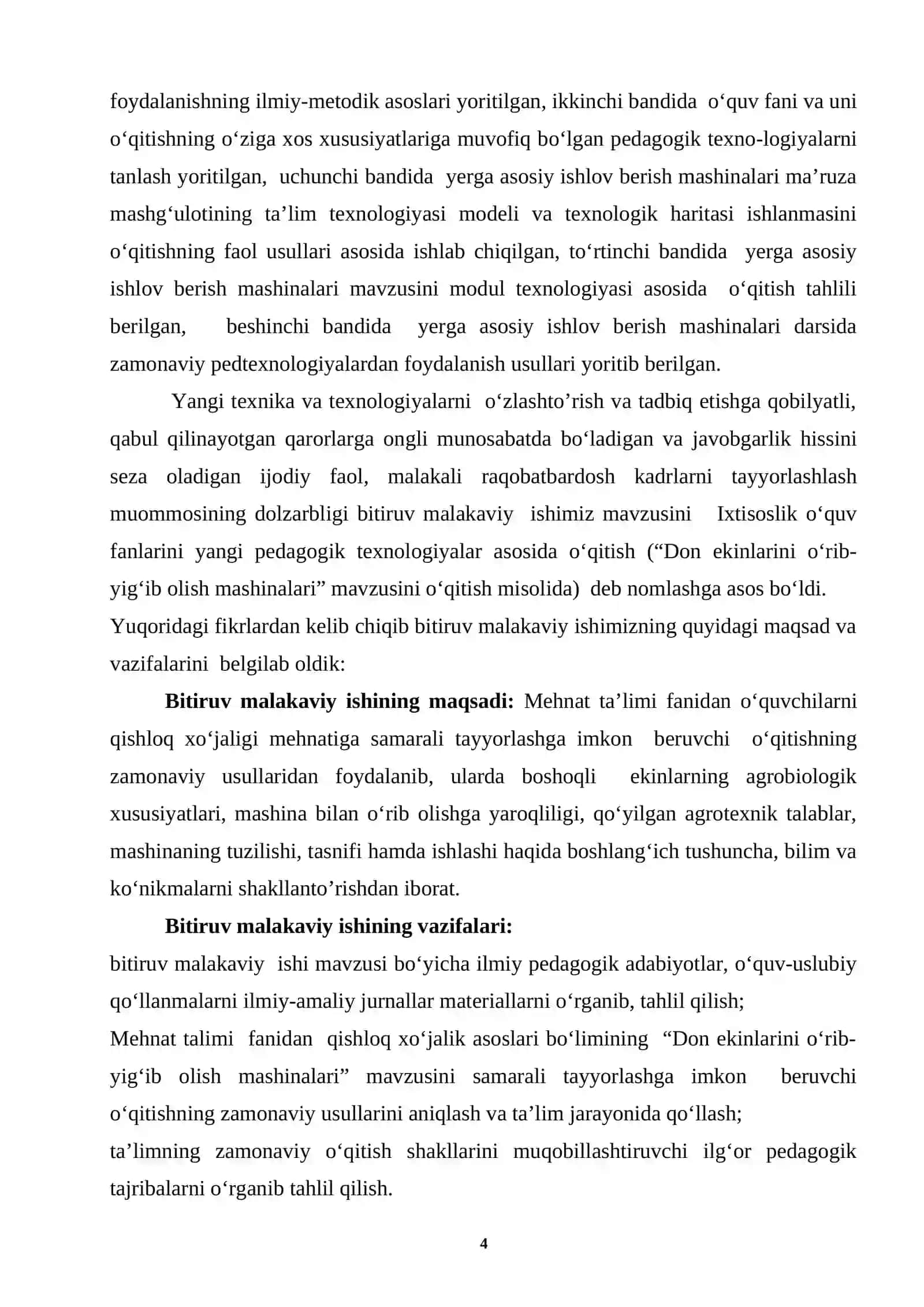 Ixtisoslik o’quv fanlarini yangi pedagogik texnologiyalar asosida o’qitish 4