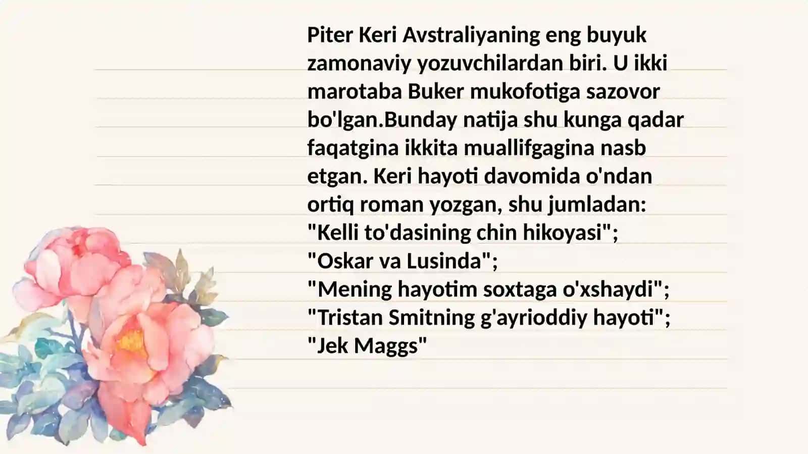 Avstraliya, Okeaniya, Afrika, Kanada mamlakatlari adabiyoti 4