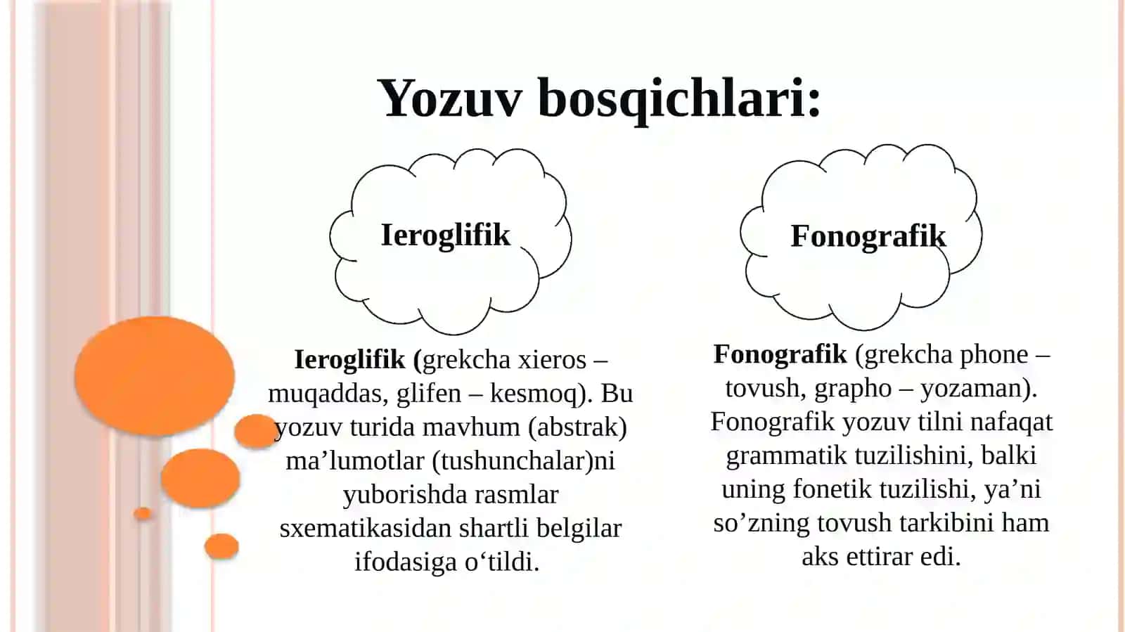 Yozuv vauning RIVOJLANISH BOSQICHLARI 4