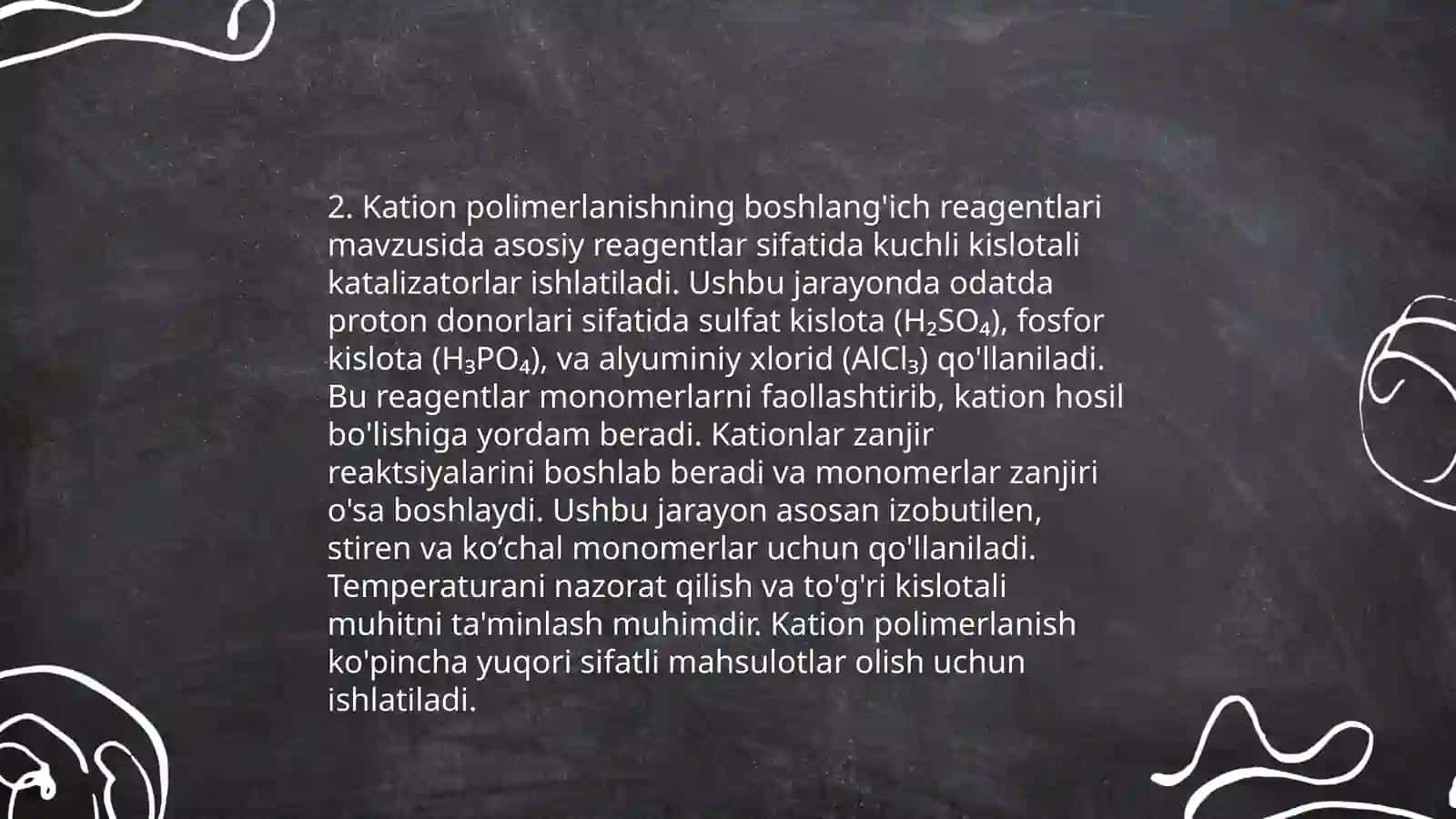 Ionli polimerlanish turlari 4