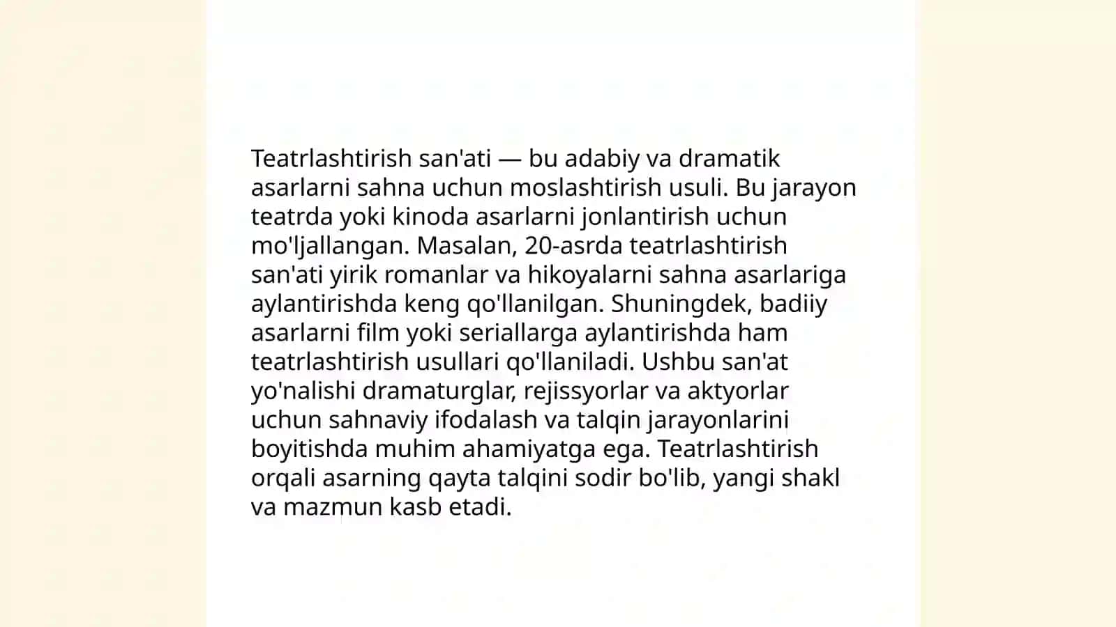 Senariynavistlik ommaviy tadbirlarni teatrlashtirilgan tomashalarni uyg'unligi 4