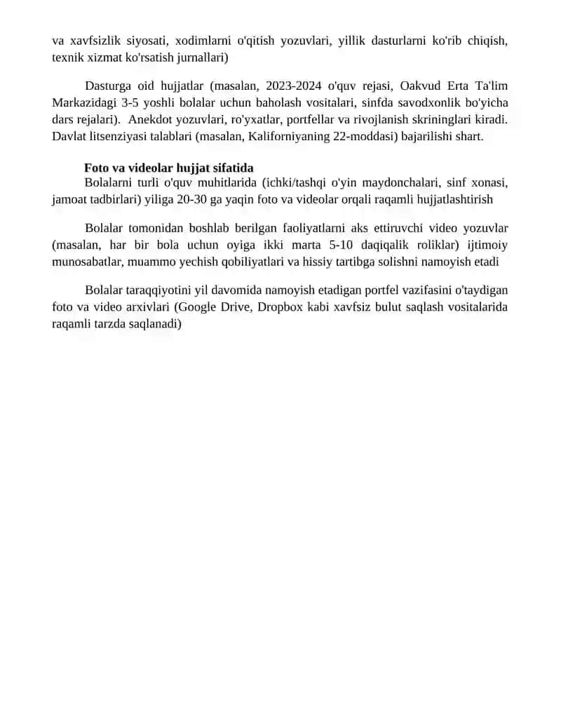Bolalar tarbiyachilari uchun hujjatlar 4