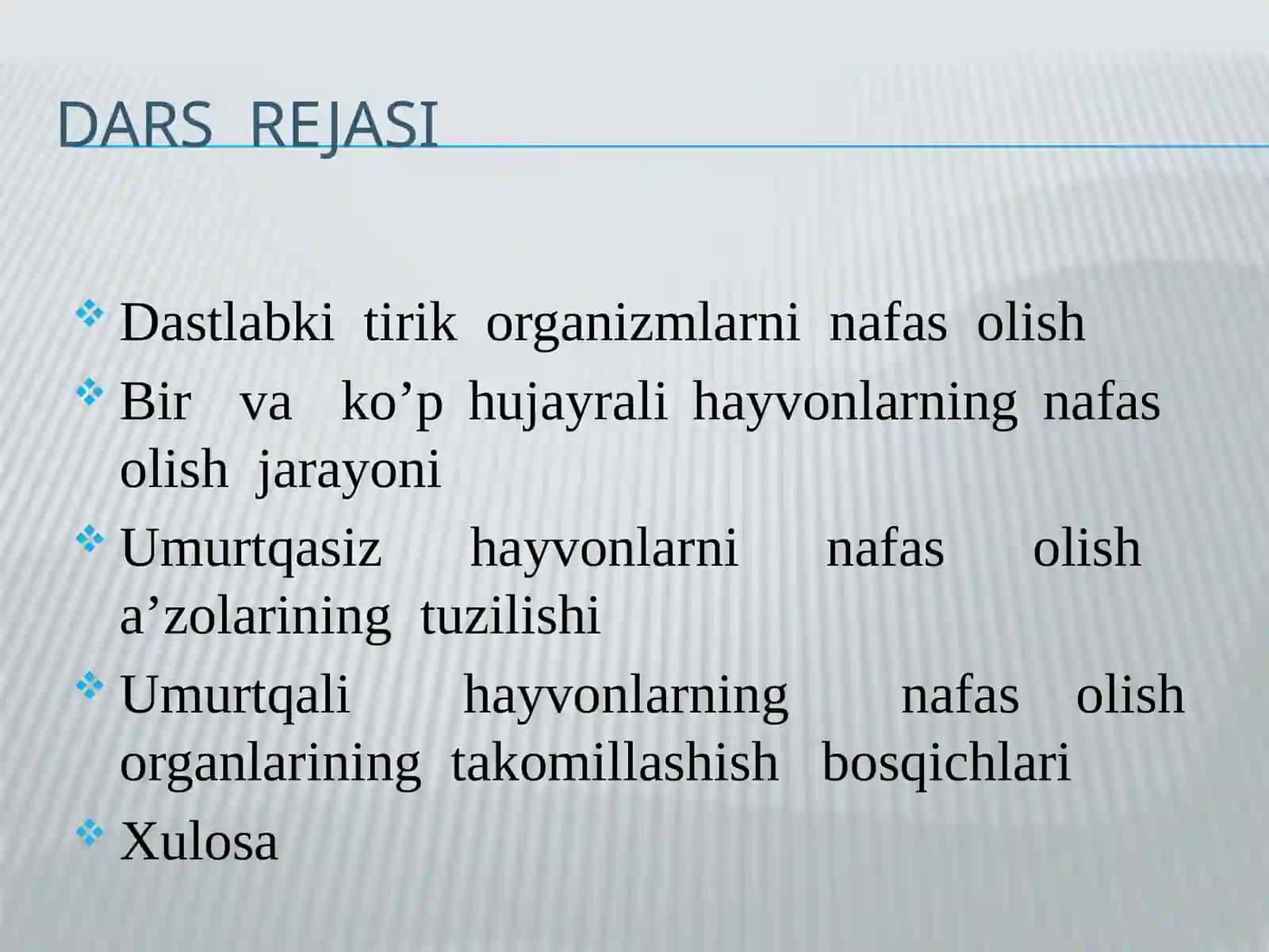 Hayvonlarning nafas olish organlari evolutsiyasi 4