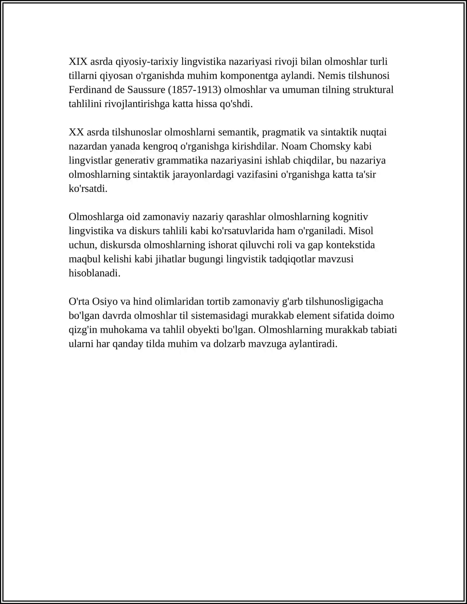 OLMOSHLARGA OID NAZARIY QARASHLAR TAHLILI 4