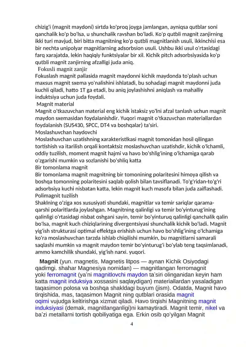 Magnit zanjirlarini hisoblash 4