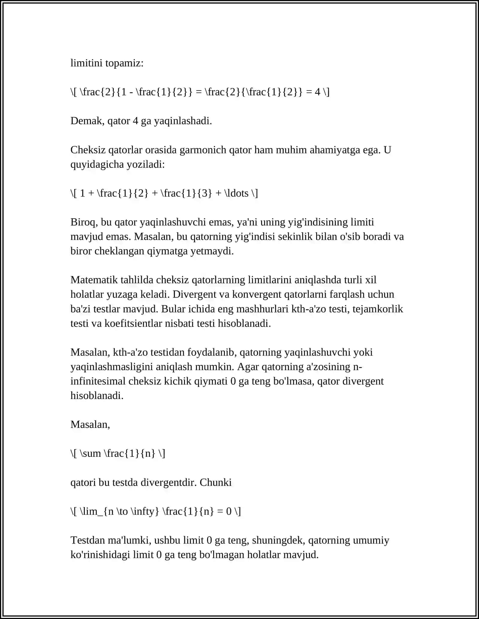 SONLAR KETMA KETLIGINING LIMITI 4