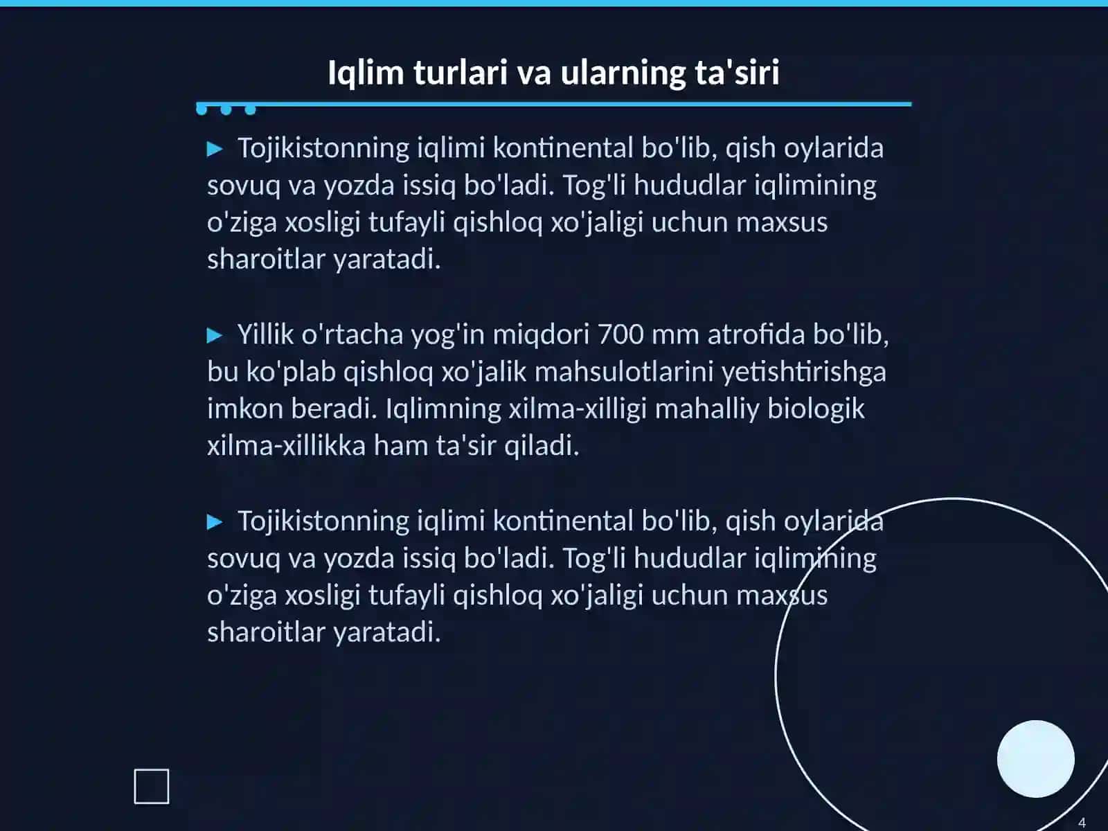 Tojikiston tabiiy sharoiti va tabiiy resurslari 4